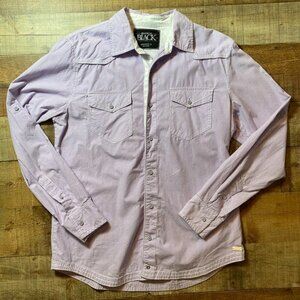 Men's Buckle Black Button Down Shirt size Medium